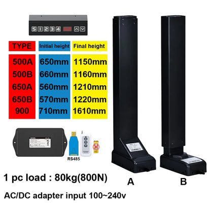 Electric Lifting Column Table Legs 80KG Load 32mm/s HALL Control Position Display Height Adjustment 24V Silent Motor