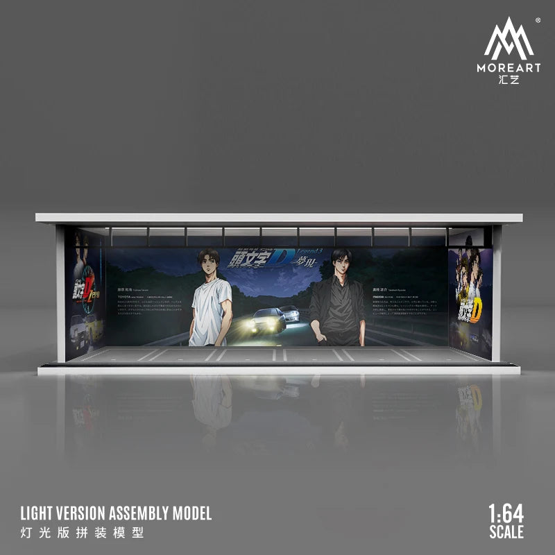 MoreArt 1:64 HKS/Advan/Spoon/Falken Painting Parking Lot Diorama, Light Diorama For Gift&Diaplay&Collectioin