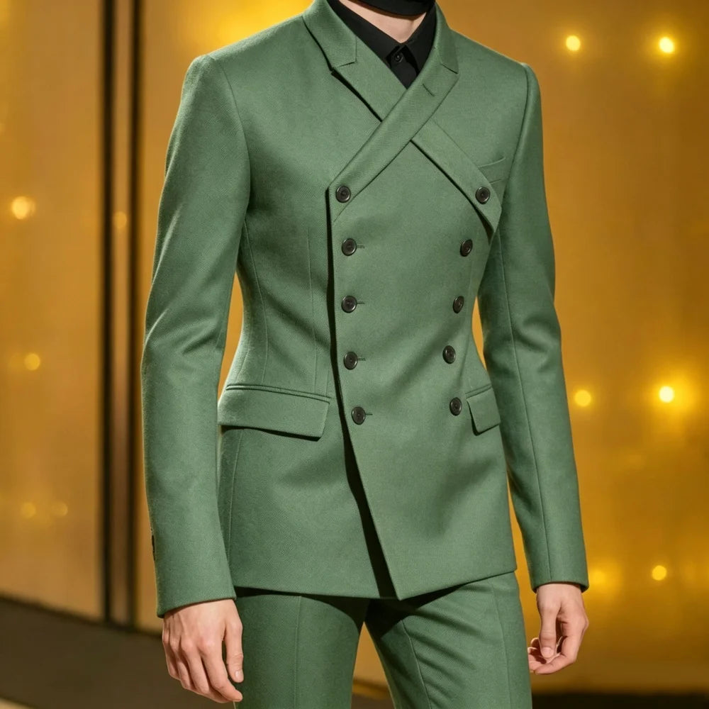 Double Breasted X Design Custom Made Men Suit Set Separates 2 Pieces Blazer with Pants For Men Wedding Prom Groom 2026