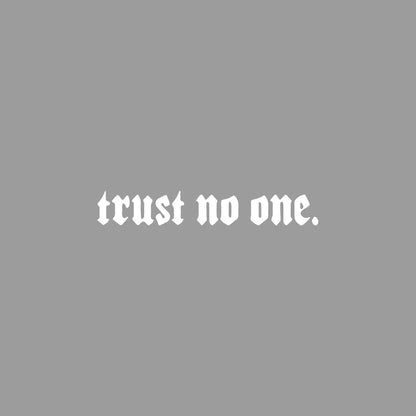 Edgy Trust No One Gothic Vinyl Car Sticker, Durable Weatherproof Quote Decal for Car Window, Fuel Tank, Door, Dark Auto Decor