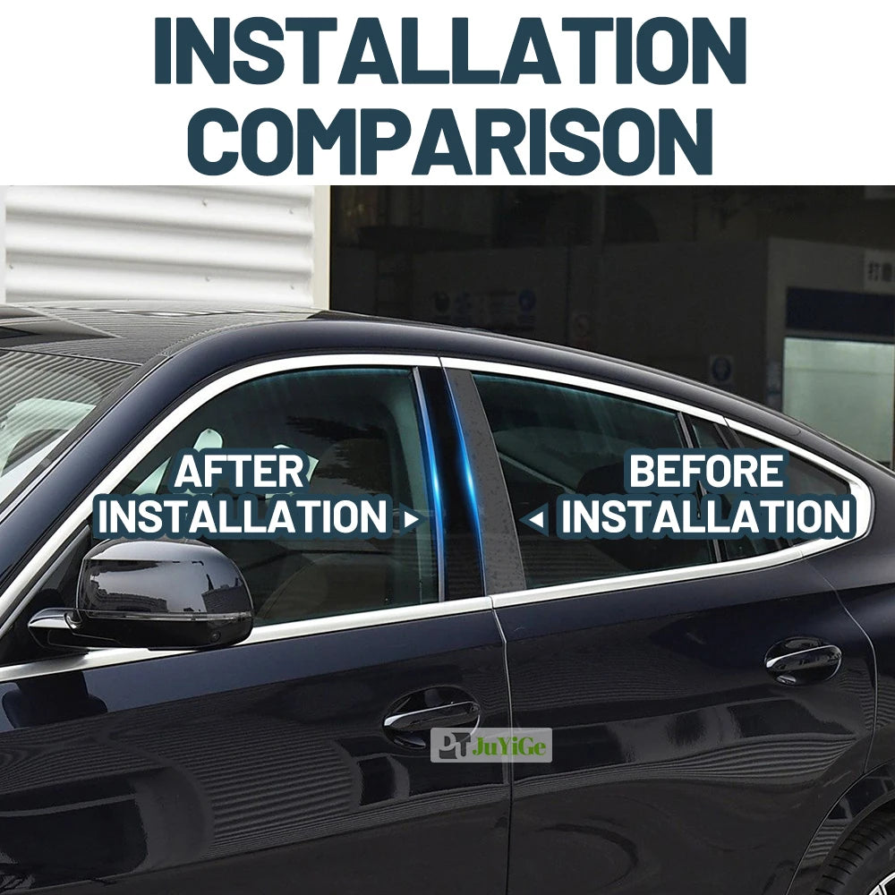 Glossy Black Carbon Fiber Window Door Deal B C Pillar Post Cover Sticker For Porsche Macan 95B 2014-2022 2015 2016 2017 2018