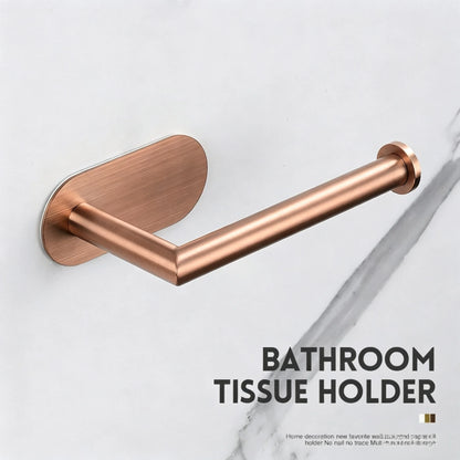 Sticky Rose Gold Toilet Paper Holder Kitchen Roll Holder Towel Holder Paper Towel Hanger Bathroom Accessories