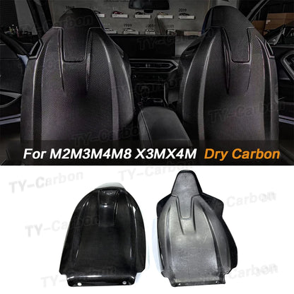 Dry Carbon Fiber Seat Back Covers Trims for BMW G80 M3 G82 G83 M4 G87 M2 X3M F97 X4M F98 2021-2024 Car Inner Seat Cover Bodykit