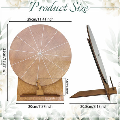 Wedding Challenge Spinning Wheel, Wooden Prize Tabletop Spinner Erasable Raffle Spinning Wheel for Wedding School Home Party