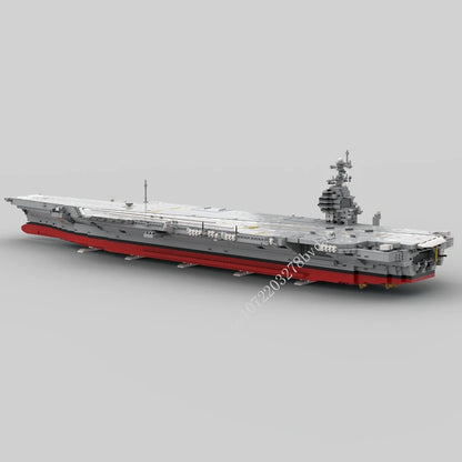 4980PCS New 1:300 Navy Air Carrier CVN-80 Gerald R. Ford Model World Military Building Blocks Toys for Kids Bricks Gifts Boys