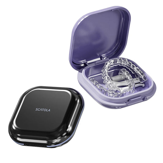 Retainer Case Portable Mouth Guard Case Night Denture Holder with Lid Teeth Aligner Slim Braces Box Orthodontic Supplies