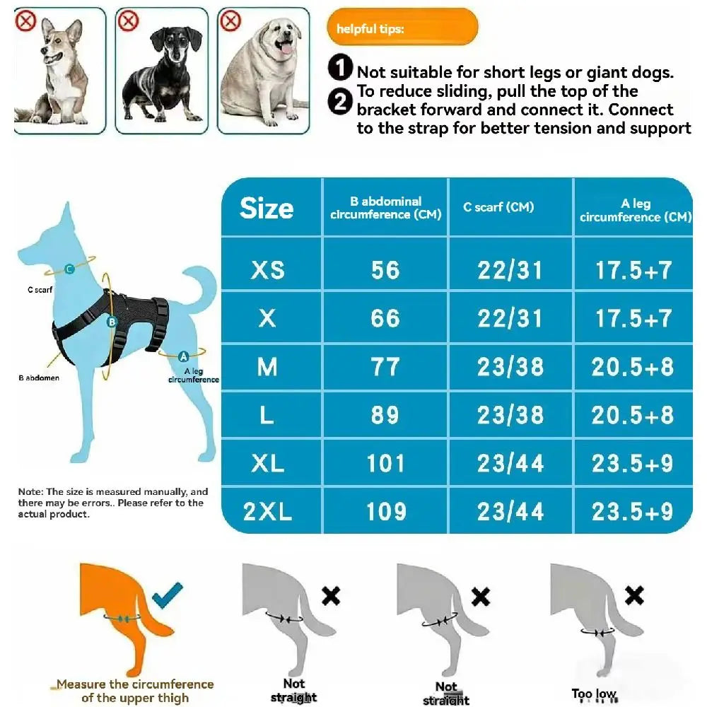 Adjustable Dog Knee Brace Anti-Licking Comfortable Fit Elbow Protection Cover Black with 4 Stabilizers Dog Rear Leg Brace