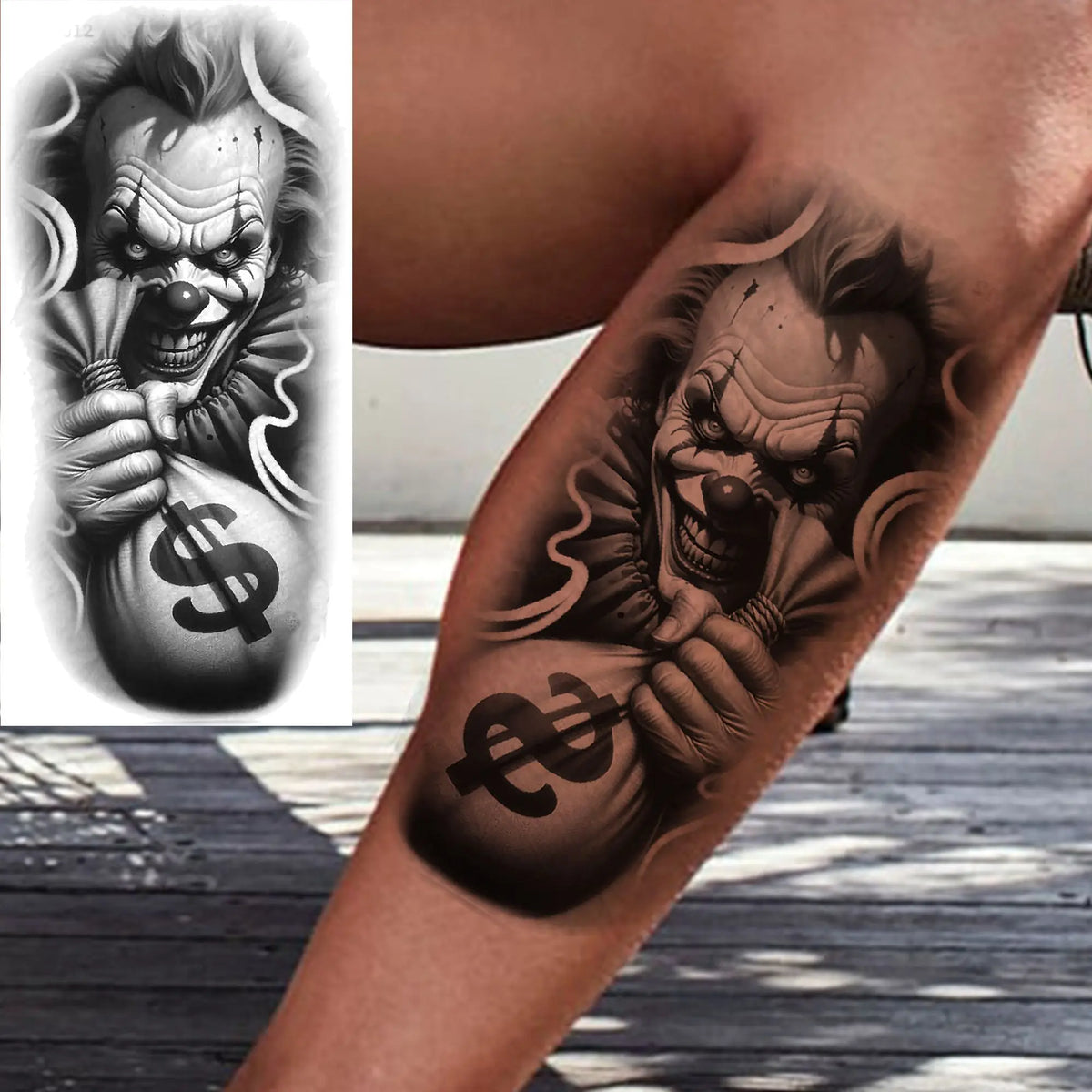 1 Sheets Chicano Prison Gangster Temporary Tattoos For Women Men Adults Fake Tattoo Sticker Water Transfer Self Adhesive Arm Leg