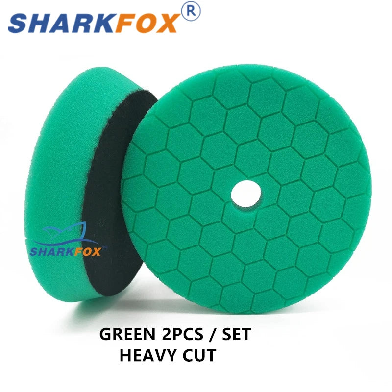 Sharkfox Polishing Pads 5/6 Inch Germany Foam Buff Sponge Pads Auto Car Buffing Pad Set for DA/RO Polisher Buffer Tools