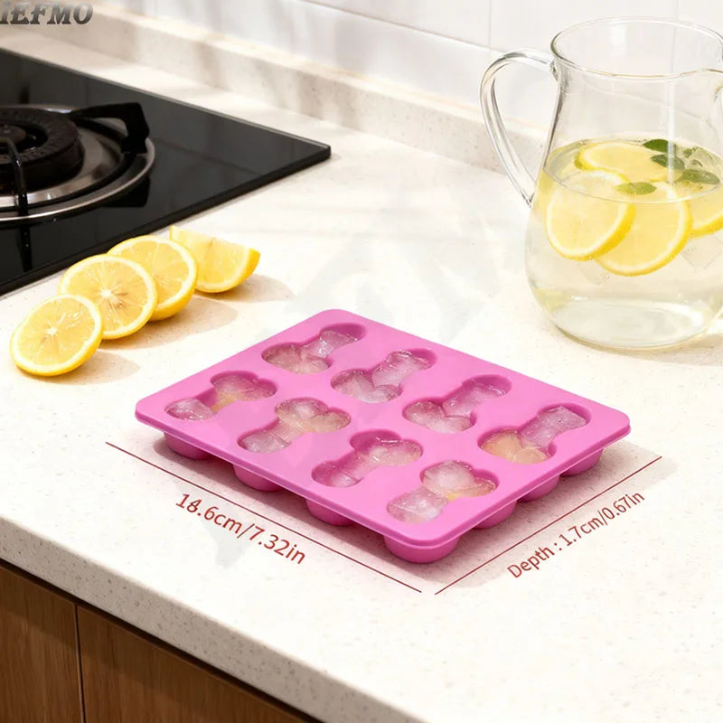 Creative Silicone Ice Mold 8 Grid Ice Cube Tray for Whiskey Cocktail Novelty Food Grade Flexible with Lid Kitchen Tool