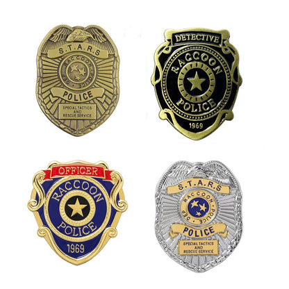 Game Resident Evil Raccoon City Badge Keychain STARS Brooch 1969 Police Badge Pin Hat Lapel Clothing Accessories Souvenir Badge