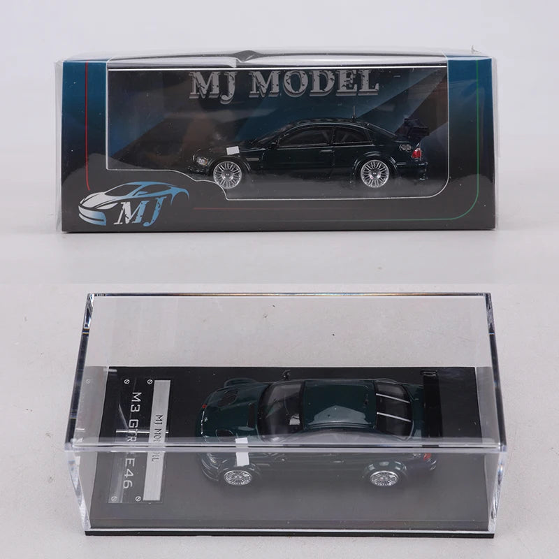 MJ MODEL 1:64 M3 E46 GTR Alloy Model Car can open the hood