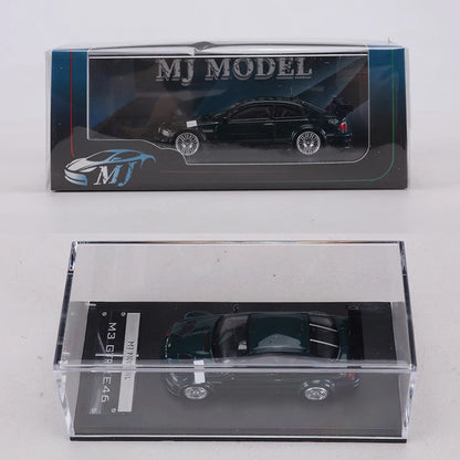 MJ MODEL 1:64 M3 E46 GTR Alloy Model Car can open the hood