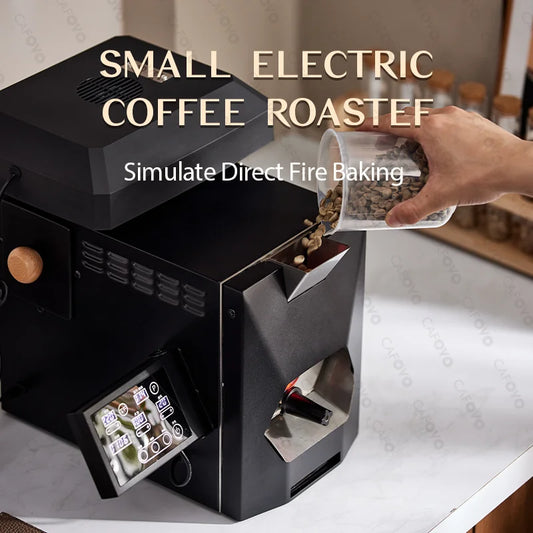 CAFOVO RE-3 Electric Coffee Bean Roaster Machine 200g Direct Fire Stirring Baking Intelligent Dual Mode for Home Use