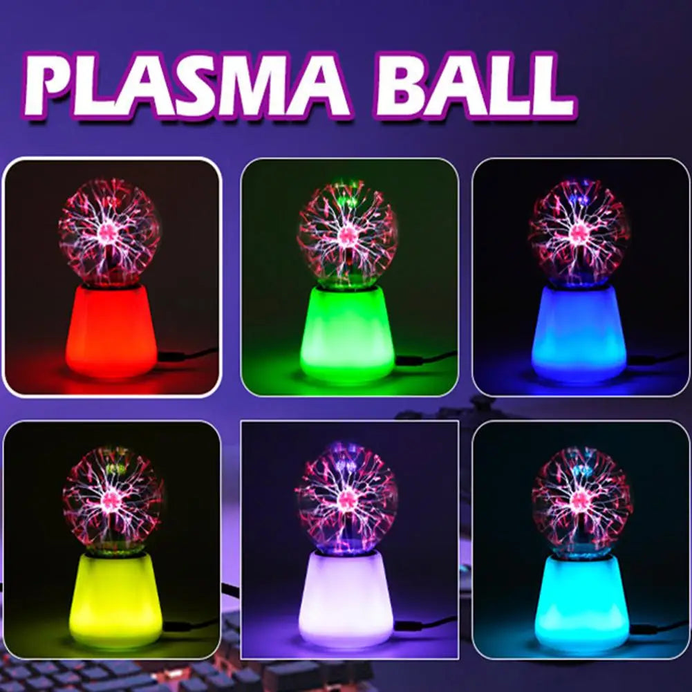5v Plasma Sphere Ambient Light USB Charging Touch Sensitive Static Ball Lamp Colorful Night Light Desktop Bedroom Decoration