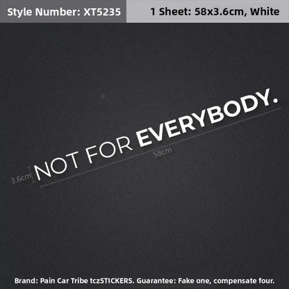 Car Door Stickers Not For Everybody Personalized Tuning Graphics JDM Stickers Car Racing Style Decals Car Exterior Decoration