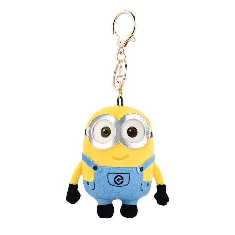 Minions & TIM Bear Classic Plush Keychain, Cute Cartoon Keyring for Bag Backpack, Soft Stuffed Doll Charm