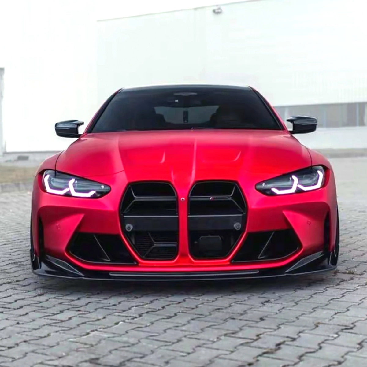 For BMW M3 G80 M4 G82 Front Bumper Spoiler Lip 2021 2022 2023 Carbon Fiber Look/Gloss Black Car Lower Splitter Lip Protector Kit