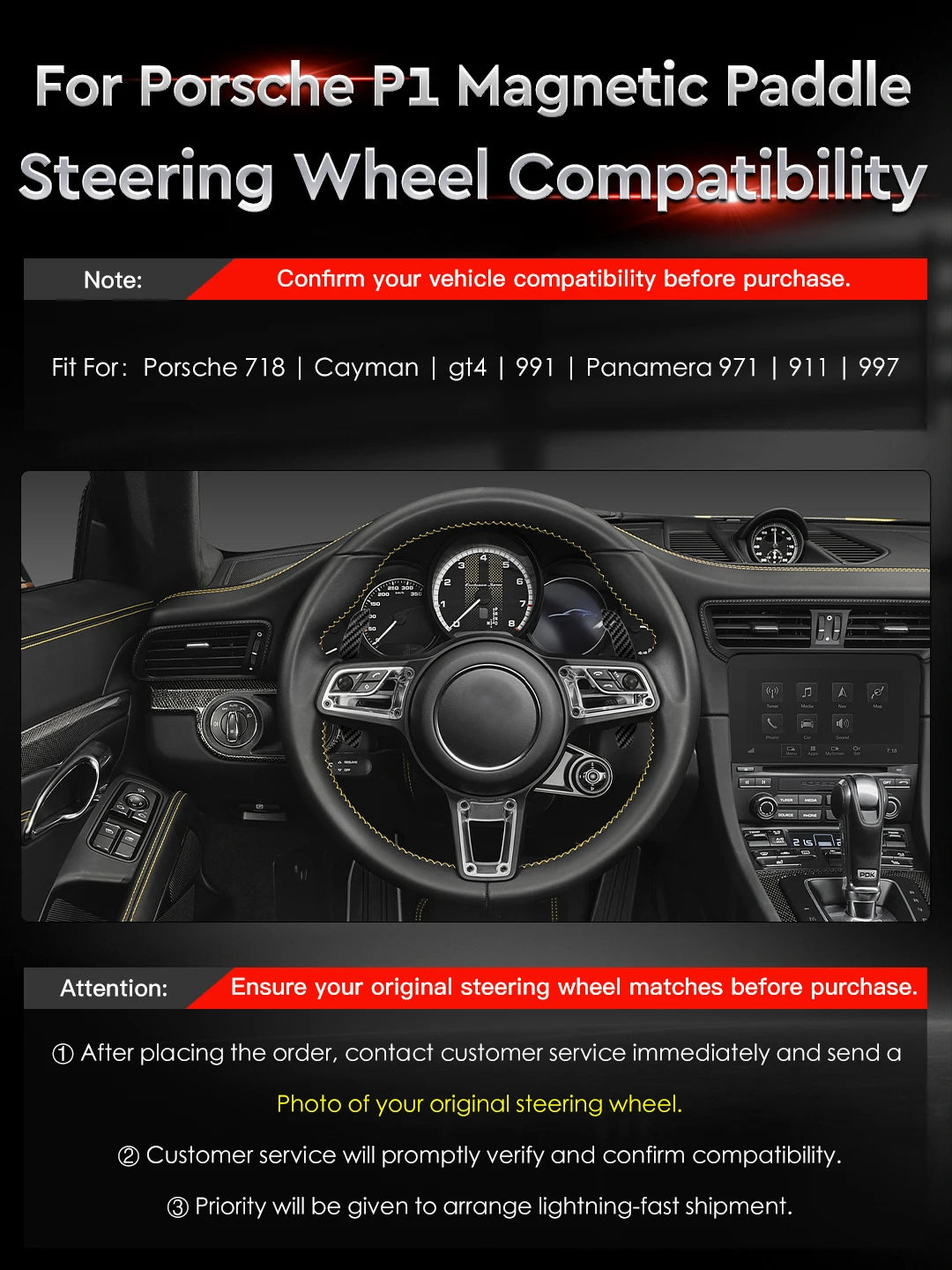 TDD Aluminum Alloy Magnetic Paddle Shifters For Porsche 718 Cayman GT4 991 Panamera 971 911 997 Steering Wheel Shift Paddle