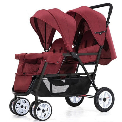 Top Selling lightweight twin baby stroller, poussette double baby stroller can sit and lie down,high quality stroller for 0-36m