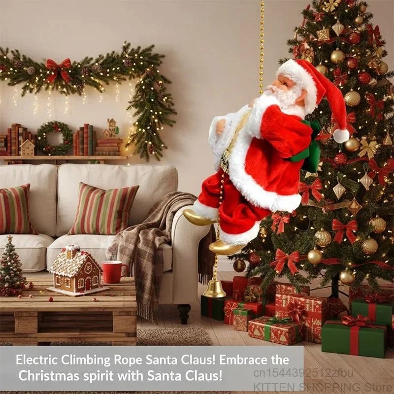 Popular Santa Claus Electric Climbing Rope, Christmas Decoration Gifts, Christmas Tree Home Decorations, Children's New Year Toy