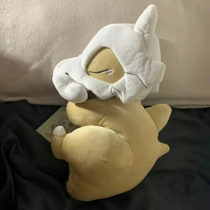 32cm Anime Sleeping Cubone Dinosaur Head Mask Plush Toy Soft Pillow Room Decorative Seat Cushion Cute Companion Comfort Doll