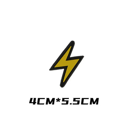 Super Lightning Caution Thunder Glow PVC Patches Tactical Morale Emblem Functional Packaging Decoration Sticker HookLoop Patches