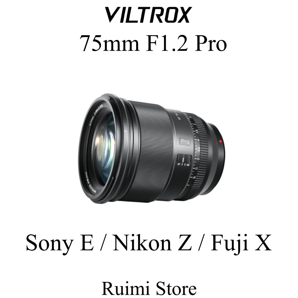 Viltrox 75mm f1.2 Pro Auto Focus Large Aperture Lens For Fujifilm X Sony E Nikon Z Mount Mirrorless Cameras