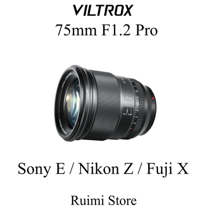Viltrox 75mm f1.2 Pro Auto Focus Large Aperture Lens For Fujifilm X Sony E Nikon Z Mount Mirrorless Cameras
