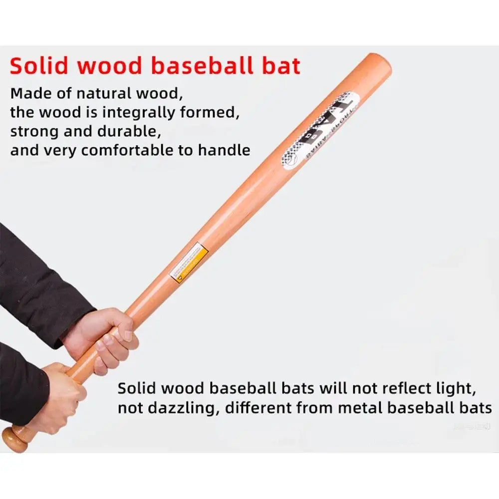 54cm Baseball Bat for Children Solid Wood Shock Absorbing Durable Softball Stick Kids Baseball Training Competition Accessory