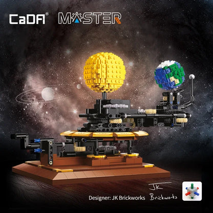 865 Pcs Cada MOC City Solar System Earth and Sun Clock Building Blocks Science Experiment Education Bricks Toys Boys Gifts
