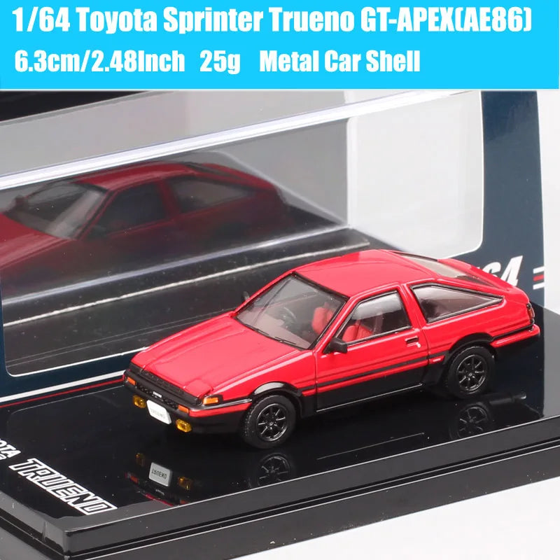 HJ64 1:64 Scale Toyota Sprinter Trueno GT APEX AE86 JDM Corolla Levin Car Model Diecasts & Toy Vehicles Hobby Japan Inital D