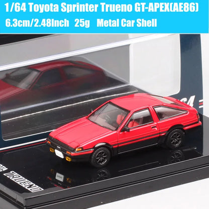 HJ64 1:64 Scale Toyota Sprinter Trueno GT APEX AE86 JDM Corolla Levin Car Model Diecasts & Toy Vehicles Hobby Japan Inital D