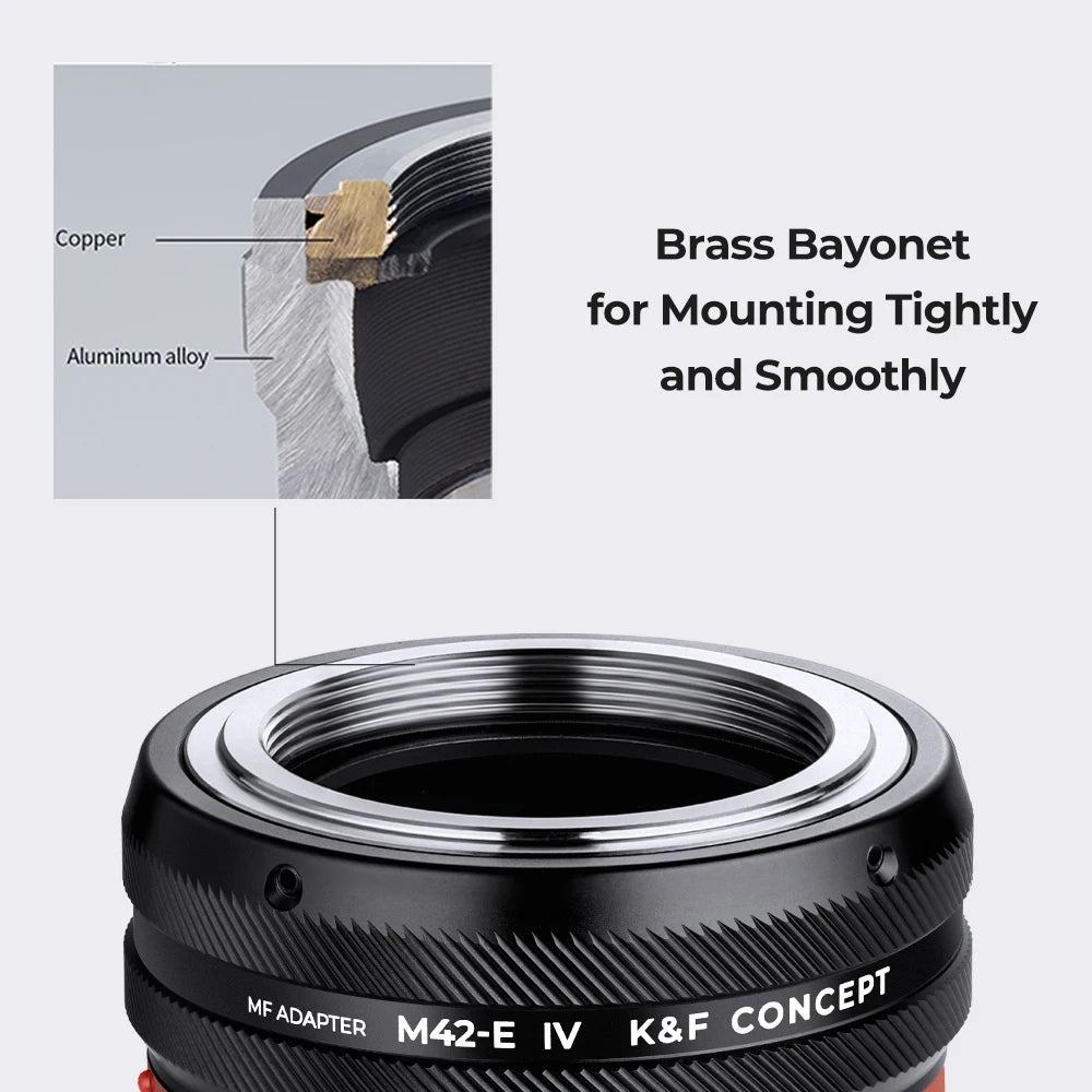 K&F CONCEPT Camera Lens Adapter for M42 Mount Lens to Sony E NEX Canon EF EOS R EOS M Nikon F Z Fujifilm FX M4/3 Leica SR Camera
