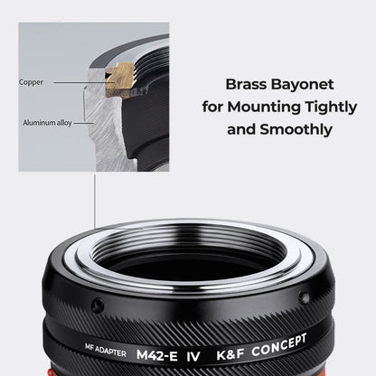 K&F CONCEPT Camera Lens Adapter for M42 Mount Lens to Sony E NEX Canon EF EOS R EOS M Nikon F Z Fujifilm FX M4/3 Leica SR Camera