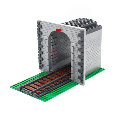 City Traffic Lamp Signpost Railway Barrier Building Blocks MOC Street View Accessories Bricks Speed Limit Indicator Warning Toys