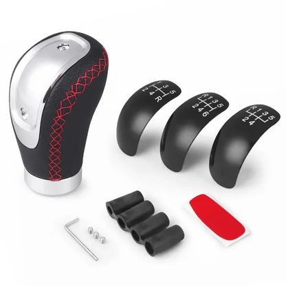 Car 5/6-speed universal R PU leather shift lever manual car shift lever shift lever modification shift head, improves aesthetics