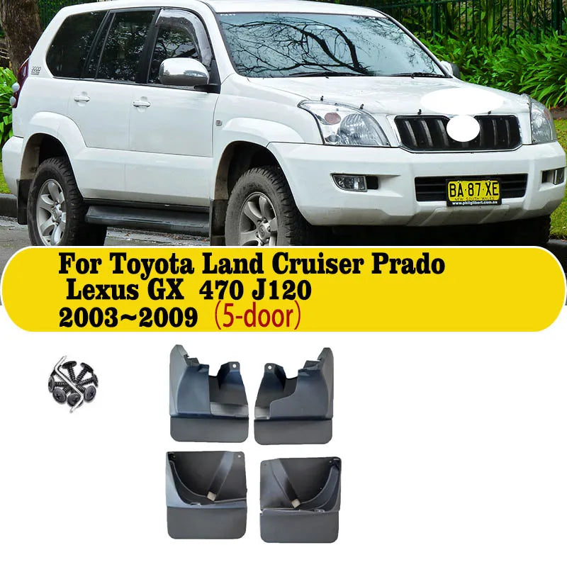 For Toyota Land Cruiser Prado Lexus GX 470 J120 120 LC120 2003~2009 Car Flaps Fender Mudguard Mudflaps Splash Guard Accessories