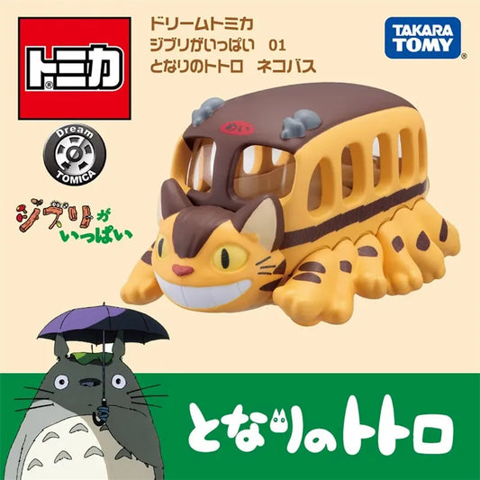Original TAKARA TOMY TOMICA Studio Ghibli Spirited Away Figure Totoro Catbus Kaiba Tram Cartoon Car Model Collectible Toy Gift