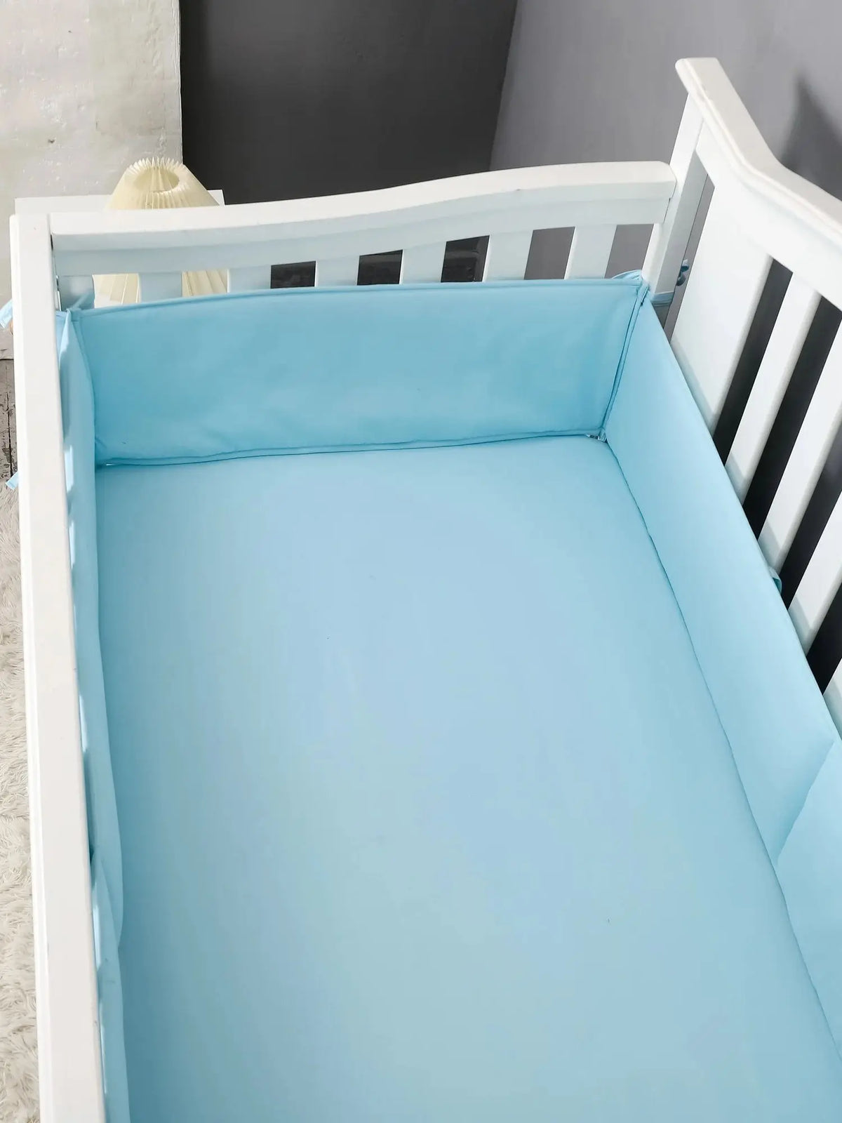 Crib Rail Cover Set and Baby Crib Liner  Baby Bumperless Crib Cot Protector Infant Bebe Bedding Set