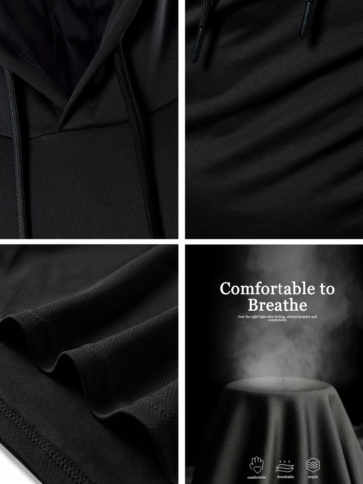 Men's Breathable Hooded Sleeveless Tank Top Casual Sports Vest Quick Dry Machine Washable Multi-Color All-Season 1 Piece