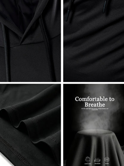 Men's Breathable Hooded Sleeveless Tank Top Casual Sports Vest Quick Dry Machine Washable Multi-Color All-Season 1 Piece