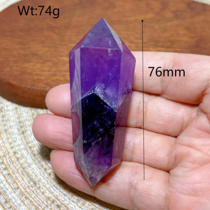 Natural Crystal Two Color Amethyst Double Point Tower Healing Rainbow High Quality Gemstones Energy Home Decorations Gift