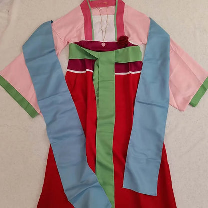 Maomao Cosplay Costume Anime Apothecary Diaries Mao Mao Pink Kimono Full Set Women Outfit with Necklace for Halloween Comic Con