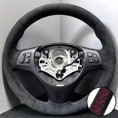 Hand Stitched Steering Wheel Cover Suede M Sport M3 E90 E91 E92 E87 E81 E82 E88 X1 E84 Car Steering Wrap Braid Cover For BMW E93