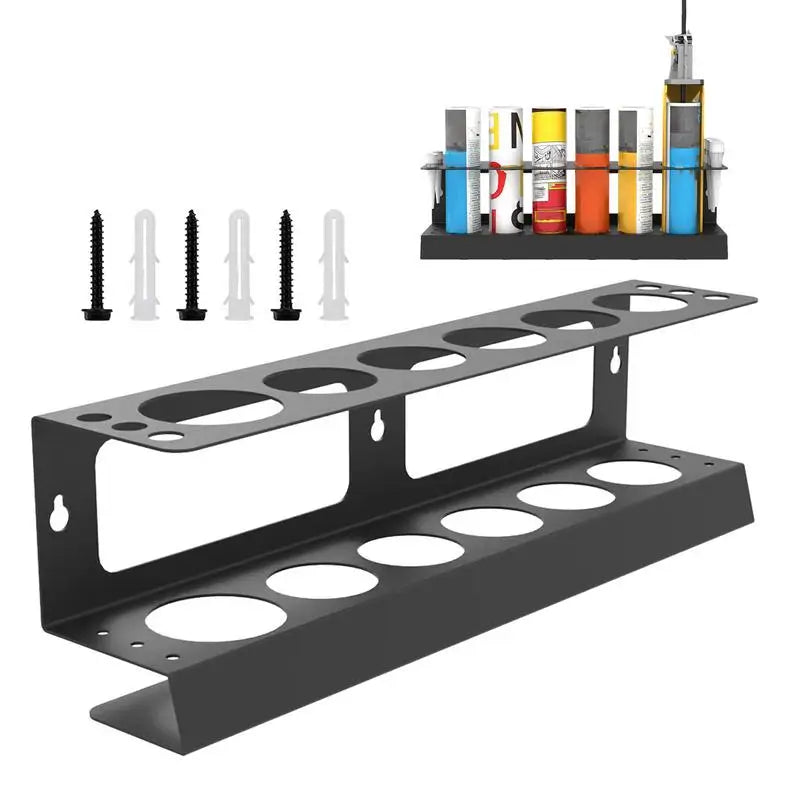 Caulking Gun And Tube Holder Wall Mounted Hand Caulk Tools Storage Rack Holds 6 Tubes And Caulking Nozzle Organizer for Workshop