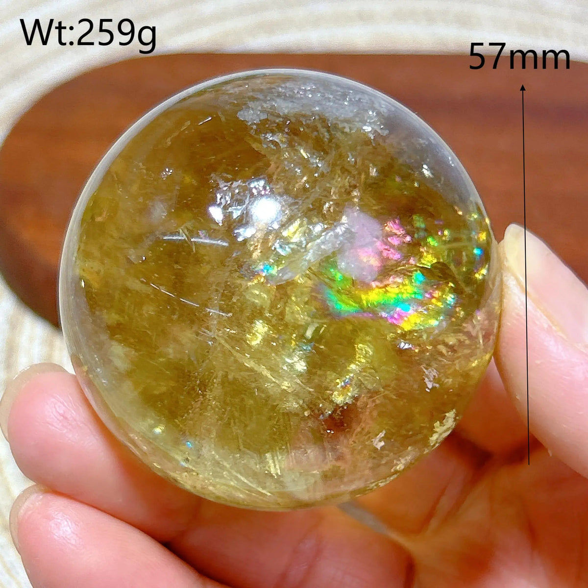 Healing Natural Crystal Brazil Smokey Citrine Quartz Sphere Rainbow Polished Ball High Quality Precious Home Decoration Gift