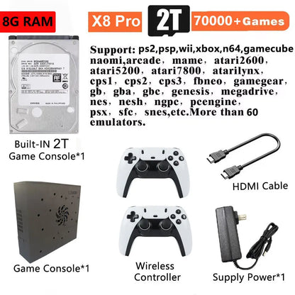 Plug-and-Play on TV NEW Retro Gaming Device 70000+ Games for Wii PS2 DC PSP NGC N64 2T Loaded X88 Console Win11 Children's Gift