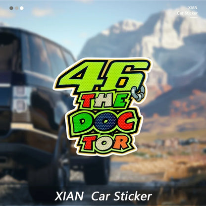 1PC Number 46 Racing Car Sticker Waterproof UV Resistant Matte Vinyl Decal for Auto Motorcycle Body Bumper Decor