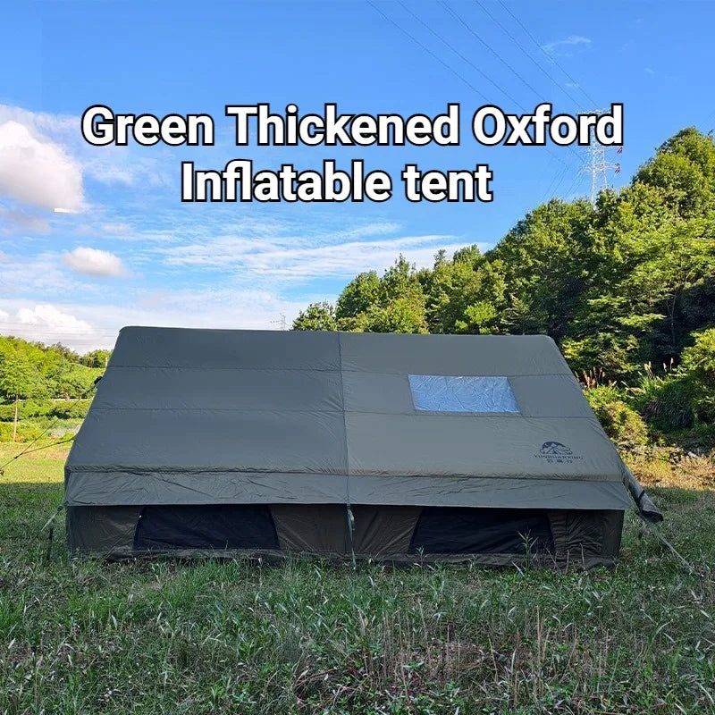 Family Spacious Camping Tents Outdoor Thickened Rainproof Overnight Inflatable Tent Sunshade Windproof Camping Supplies